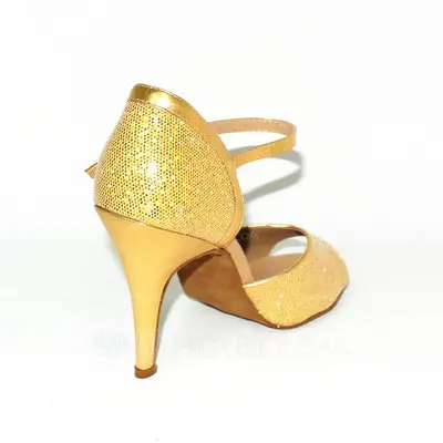 jjshouse women's leatherette sparkling glitter heels ballroom dance shoes