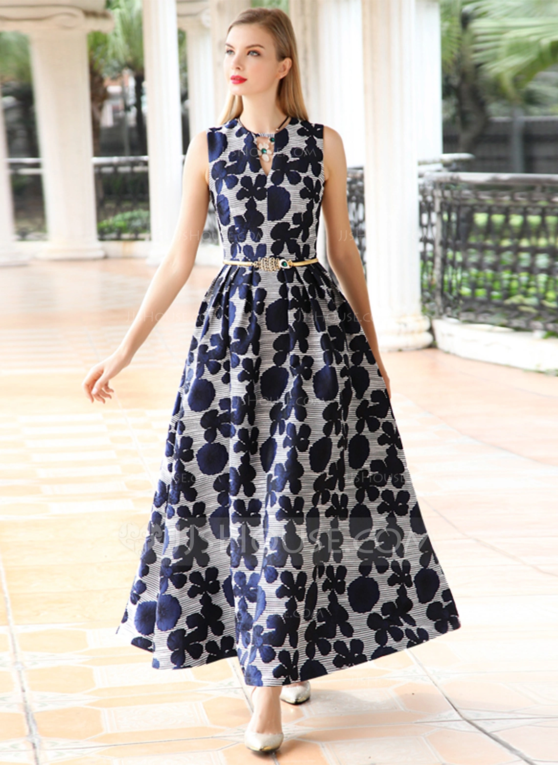 Polyester With Print Maxi Dress (199085089) JJsHouse