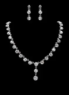 Jewelry Sets Anniversary Wedding Engagement Birthday Gift Party Daily Alloy With Rhinestones Silver Jewelry With Rhinestone (011019309)