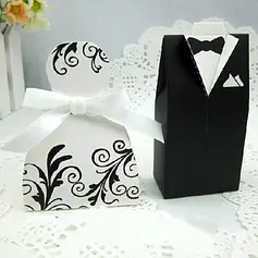 Cherish Bride & Groom Style Favor Box (Set of 6 Pairs) (050005793)