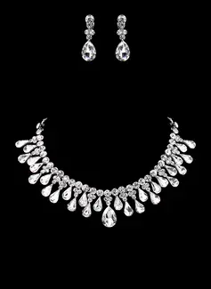 Jewelry Sets Anniversary Wedding Engagement Birthday Gift Party Daily Alloy With Rhinestones Silver Jewelry With Rhinestone (011019307)
