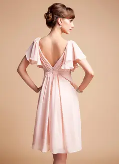 Empire Sweetheart Knee-Length Chiffon Bridesmaid Dress With Ruffle (007004126)