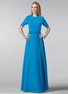 A-Line/Princess Strapless Floor-Length Chiffon Mother of the Bride Dress (008025143)