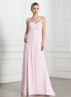 Empire Sweetheart Floor-Length Chiffon Evening Dress With Ruffle (017005269)