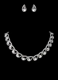 Jewelry Sets Anniversary Wedding Engagement Alloy With Rhinestones Silver Jewelry With Rhinestone (011017862)