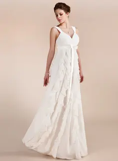 Empire Sweetheart Floor-Length Chiffon Wedding Dress With Ruffle (002011682)