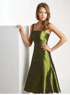 Graceful A-Line/Princess One-Shoulder Tea-Length Taffeta Evening Dresses With None (017004358)