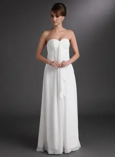 Empire Sweetheart Floor-Length Chiffon Wedding Dress With Ruffle (002001334)