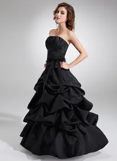 Ball-Gown Strapless Satin Quinceanera Dress With Ruffle (021020324)