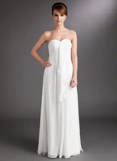 Empire Sweetheart Floor-Length Chiffon Wedding Dress With Ruffle (002001334)