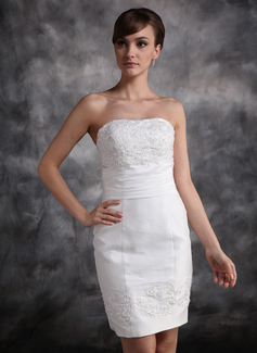 Sheath Sweetheart Knee-Length Taffeta Cocktail Dress With Lace Beading Sequins (016016874)