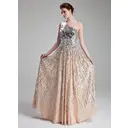 Ligne-A/Princesse Une epaule Longeur au sol Mousseline Pailleté Robe de Bal de Promo avec Brodé (018018998)