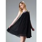 A-Line/Princess One-Shoulder Knee-Length Chiffon Holiday Dress With Ruffle Beading (020003242)