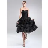 A-Line/Princess Sweetheart Tea-Length Organza Homecoming Dress With Ruffle (022021295)