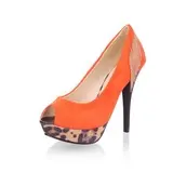 Velvet Fabric Stiletto Heel Peep Toe Platform Pumps With Tassel (085024026)