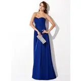 Empire Sweetheart Sweep Train Chiffon Evening Dress With Ruffle (017021098)