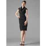 Sheath V-neck Knee-Length Taffeta Holiday Dress With Ruffle (020003292)