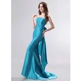 Mermaid Strapless Sweep Train Taffeta Evening Dress (017014276)