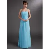 Empire Floor-Length Chiffon Bridesmaid Dress With Ruffle (007001101)