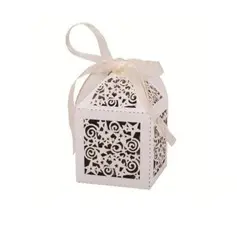 White Stars Laser Cut Favor Box (Set of 12) (050026310)