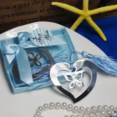 Butterfly & Heart Stainless Steel Bookmark Favor (051013606)