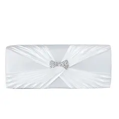 White Gorgeous Satin With Austrian Rhinestone Evening Clutches (012008204)