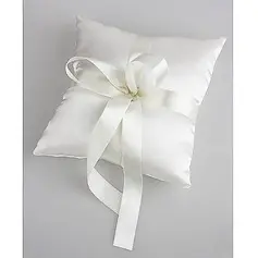 Wedding Ring Pillow In Ivory Satin With Pearl(103018229)