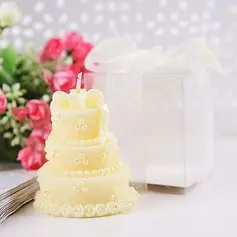 Wedding cake candles in Yellow(set of 4)(096017619)