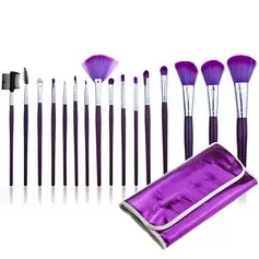 Trendy Purple Makeup Brushes (16 Pcs) (046024403)