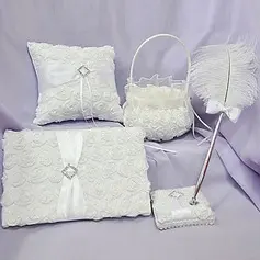 Wedding Collection Set with Embroidery Chiffon Roses Cover (4 Pieces)(100017991)