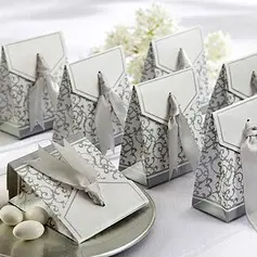 25th Anniversary Favor Box With Silver Ribbon (Set of 12) (050005520)