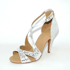 Leatherette Heels Sandals Latin Dance Shoes (053024880)