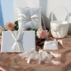 Classic Wedding Collection Set in Ivory Satin (5 Pieces)(100017953)