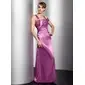 Sheath Off-the-Shoulder Floor-Length Charmeuse Evening Dress With Ruffle (017014824)