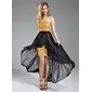 Sheath Strapless Asymmetrical Chiffon Sequined Evening Dress With Sash (017019580)
