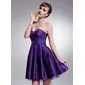 A-Line/Princess Sweetheart Short/Mini Taffeta Tulle Homecoming Dress With Ruffle (022021072)