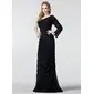 Sheath One-Shoulder Floor-Length Chiffon Evening Dress With Ruffle (017020986) Sheath One-Shoulder Floor-Length Chiffon Evening Dress With Ruffle (017020986)