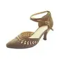 Velvet Heels Pumps Modern Dance Shoes With Ankle Strap (053013037)