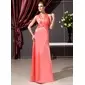 Sheath Halter Floor-Length Charmeuse Kate Middleton Style With Ruffle (044020784)