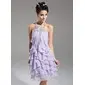 Sheath Halter Knee-Length Chiffon Homecoming Dress With Ruffle Beading (022015085) Sheath Halter Knee-Length Chiffon Homecoming Dress With Ruffle Beading (022015085)
