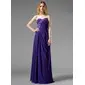 A-Line/Princess Sweetheart Floor-Length Chiffon Evening Dress With Ruffle Beading Appliques (017004313)