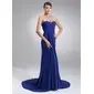 Empire Sweetheart Court Train Chiffon Bridesmaid Dress With Ruffle (007022517) Empire Sweetheart Court Train Chiffon Bridesmaid Dress With Ruffle (007022517)
