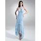 Sheath Halter Asymmetrical Chiffon Holiday Dress With Ruffle (017025825) Sheath Halter Asymmetrical Chiffon Holiday Dress With Ruffle (017025825)