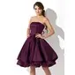 A-Line/Princess Strapless Knee-Length Chiffon Satin Homecoming Dress With Ruffle (022020929)