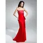 Sheath Strapless Sweep Train Taffeta Prom Dress With Embroidered Ruffle Beading Flower(s) (018014945) Sheath Strapless Sweep Train Taffeta Prom Dress With Embroidered Ruffle Beading Flower(s) (018014945)