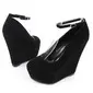 Velvet Wedge Heel Wedges Pumps With Buckle (085013281)