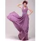 A-Line/Princess V-neck Sweep Train Chiffon Evening Dress With Ruffle Beading (017014010) A-Line/Princess V-neck Sweep Train Chiffon Evening Dress With Ruffle Beading (017014010)
