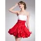 Empire Strapless Short/Mini Taffeta Homecoming Dress With Ruffle (022021063)