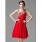 Empire One-Shoulder Knee-Length Chiffon Homecoming Dress With Ruffle Beading Sequins (022004455) Empire One-Shoulder Knee-Length Chiffon Homecoming Dress With Ruffle Beading Sequins (022004455)