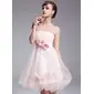 Empire Strapless Knee-Length Tulle Homecoming Dress With Ruffle Flower(s) (022020950) Empire Strapless Knee-Length Tulle Homecoming Dress With Ruffle Flower(s) (022020950)